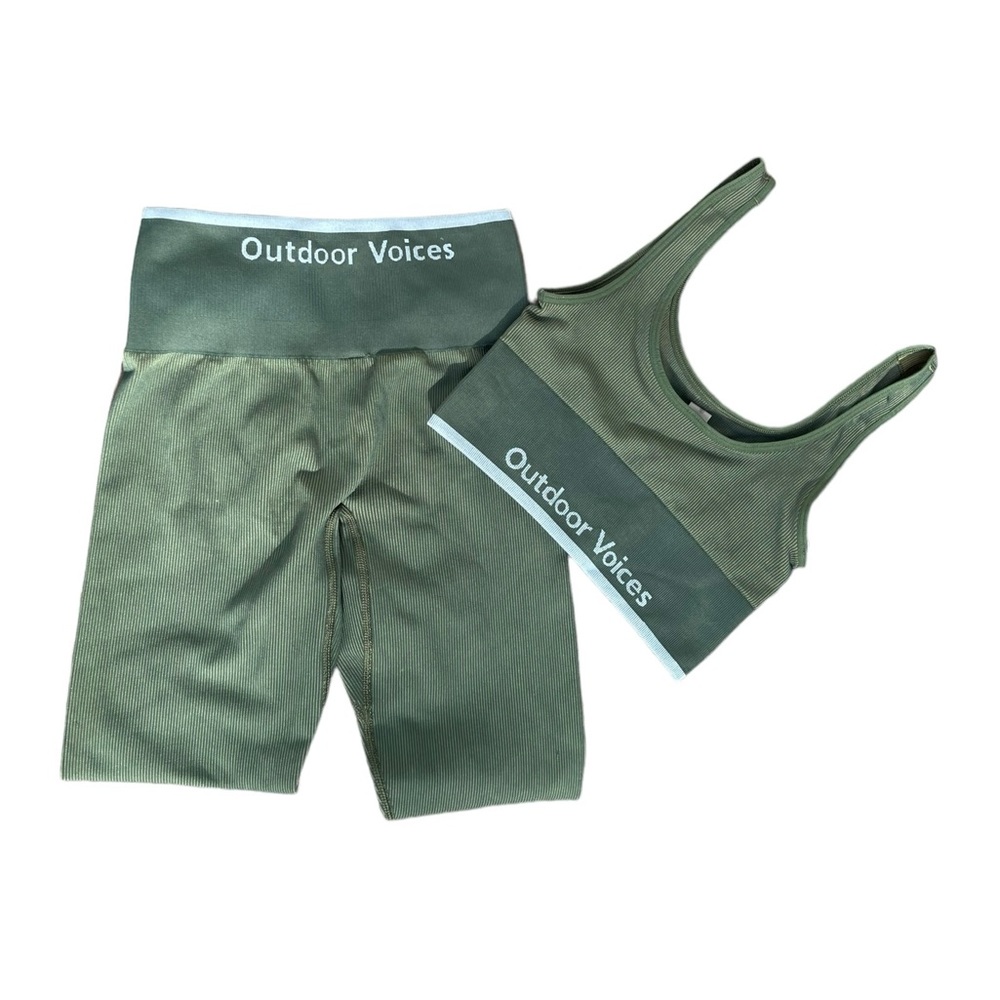 SeamlessRib Longline Bra and SeamlessRib 7/8 Legging, Sizes XS